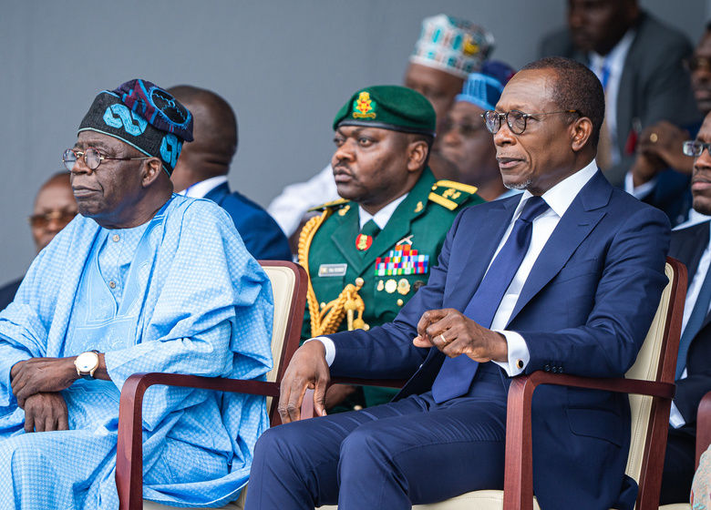 Patrice Talon et Bola Tinubu à Cotonou lors des festivités officielles marquant le 63ème anniversaire de l’indépendance du Bénin