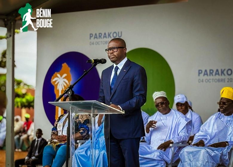 Romuald Wadagni, lors de son discours d'investiture comme candidat à la présidentielle 2026, ce samedi 4 octobre 2025 à Parakou