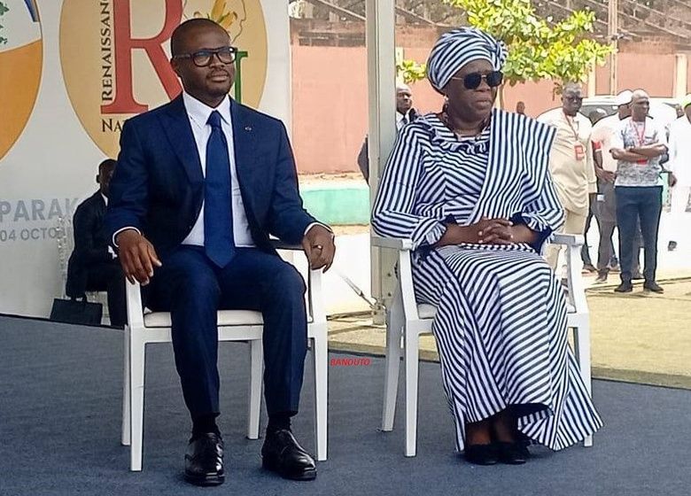 Le duo candidat Romuald Wadagni et Mariam Chabi Talata, samedi 04 octobre 2025 à Parakou